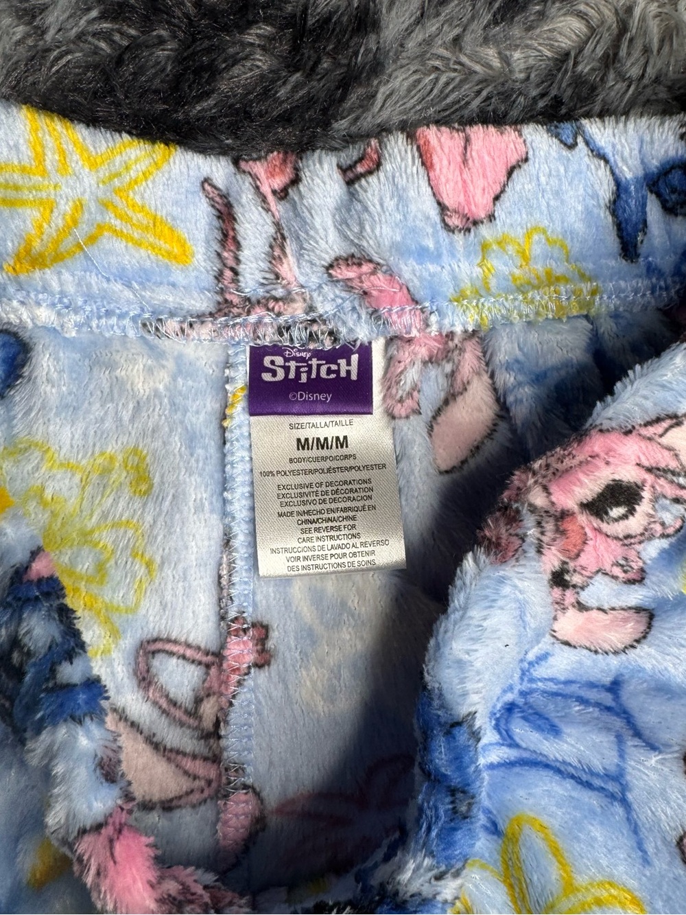 Disney Blue & Pink Lilo & Stitch Plush Lounge Shorts - Women - Picture 3 of 3